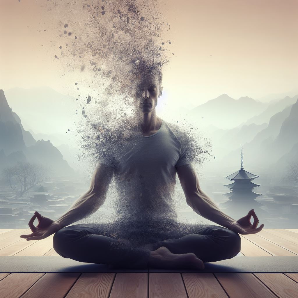 mensch meditiert über das entstehen und vergehen des geistes