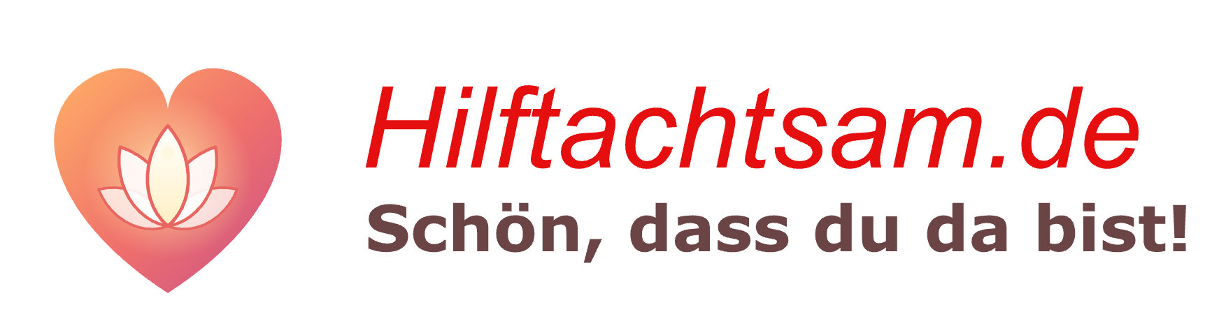 Hilftachtsam Logo: Herz mit Lotusblüte